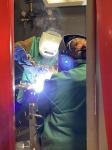 Beginner welders get to try the state-of-the-art equipment at the Steamfitters training center.